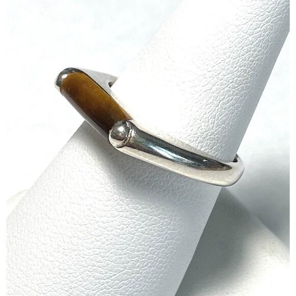 925 CPT TH Ring Tiger’s Eye Sterling Silver Size 8.75 Women 4.48g - Picture 3 of 16
